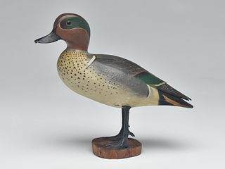 Standing greenwing teal, Ward Brothers, Crisfield, Maryland, 2nd quarter 20th century.