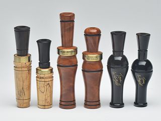 Three sets of duck and goose calls, various makers
