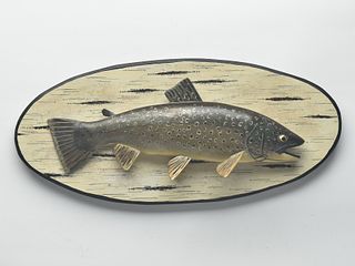Brown trout plaque, Lawrence Irvine, Winthrop, Maine.