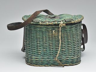 Painted wicker creel, 2nd quarter 20th century.
