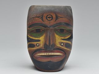 Carved tourist trade mask, northwest coast Indian, 1st quarter 20th century.