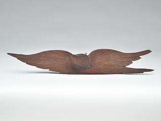 A well carved spread wing eagle wall plaque, possibly John Bellamy, Portsmouth, New Hampshire, 1st quarter 20th century.