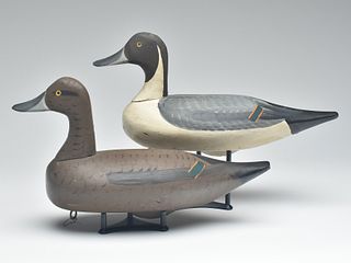 Pair of high head pintails, Captain Jess Urie, Rock Hall, Maryland, 3rd quarter 20th century.