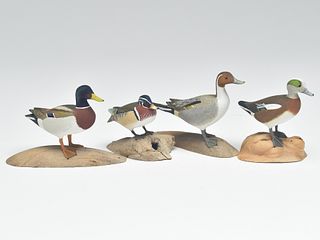 Four miniature waterfowl, Harold Gibbs, Barrington, Rhode Island.