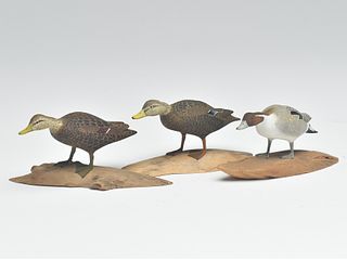 Three miniature waterfowl, Harold Gibbs, Barrington, Rhode Island.