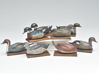 Four pairs of miniature waterfowl, Joe Fallon, Havre de Grace, Maryland.
