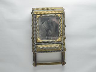 Tramp art wall cabinet, early 20th century.