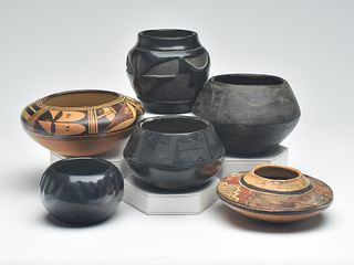 Six pieces of Indian pottery.