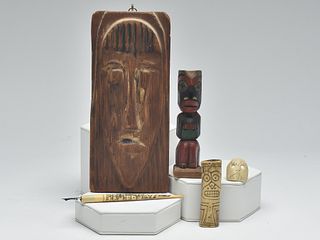 Group of five Native American items.