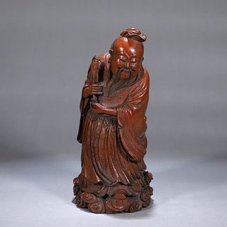 A bamboo figurine ornament
