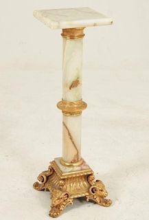 FRENCH ONXY AND DORE BRONZE MOUNTED PEDESTAL