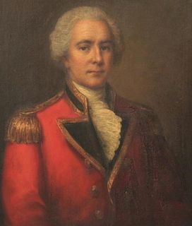 LATE 18TH C. OIL ON CANVAS PORTRAIT OF BRITISH OFFICER