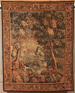 18TH C. CONTINENTAL WOOL TAPESTRY