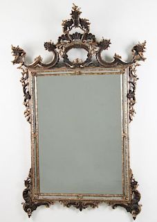 VENETIAN POLYCHROME VARIGATED GOLD AND SILVER LEAF MIRROR