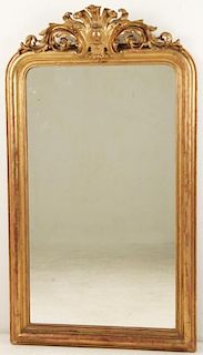 19TH C. FRENCH CARVED GILTWOOD MIRROR