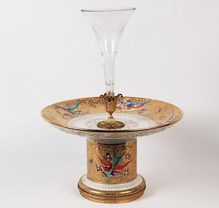 FRENCH SEVRES STYLE GOLD GILT PORCELAIN CENTERPIECE