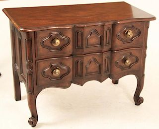 PROVINCIAL LOUIS XV STYLE WALNUT COMMODE BY BAKER FURNITURE