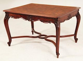 PROVINCIAL LOUIS XV STYLE CARVED WALNUT BREAKFAST TABLE