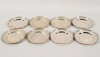 22 TROY OZS., SET OF 8 STERING SILVER BREAD AND BUTTER 6" PLATES