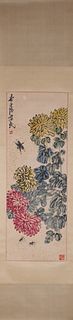 A Chinese flower-and-plant painting, Qi Baishi mark
