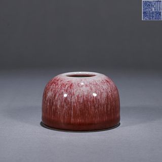 A red porcelain water pot