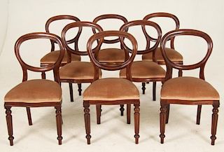 ENGLISH VICTORIAN MAHOGANY DINING TABLE AND 8 MATCHING CHAIRS