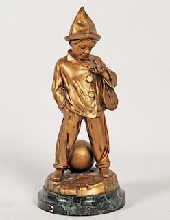 S. DIMANGE, PATINATED BRONZE FIGURE OF A YOUNG MUSICIAN