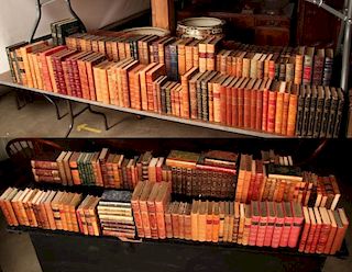 COMPLETE CONTENTS OF LIBRARY, OVER 300 CHOICE LEATHER BOUND BOOKS
