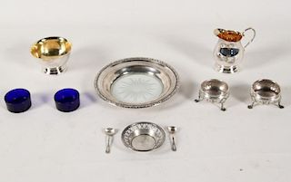 8 PIECE MISCELLANEOUS LOT OF STERLING SILVER RELATED TABLE ITEMS