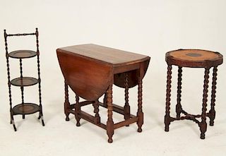 4 PIECE MISCELLANEOUS LOT OF ENGLISH CARVED OAK FURNITURE