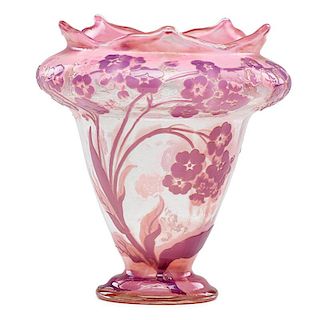 GALLE Fire-polished cameo glass vase