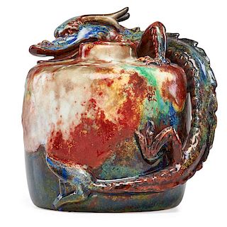 NOKE; NIXON; ROYAL DOULTON Chang vase with dragon