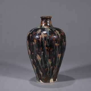 Jizhou Kiln Flambe-Glazed Meiping Vase