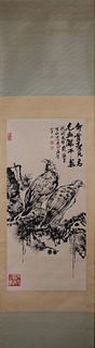 A Chinese eagle painting, Liu Haisu mark