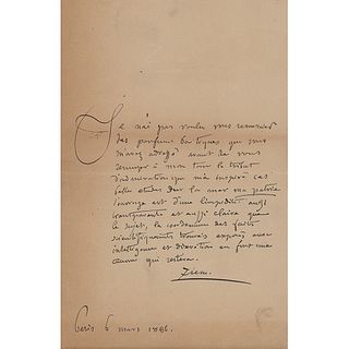 Felix Ziem Autograph Letter Signed