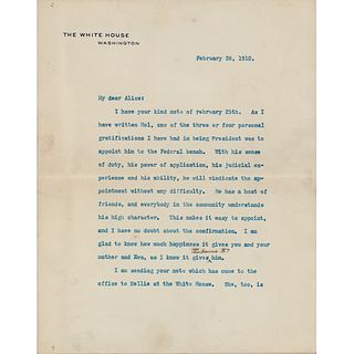 William H. Taft Typed Letter Signed as President
