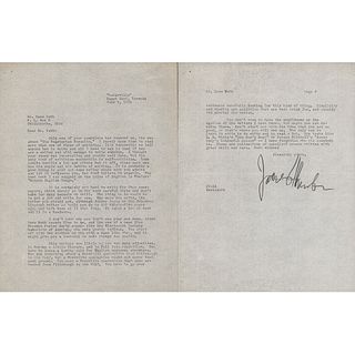 James Thurber Typed Letter Signed