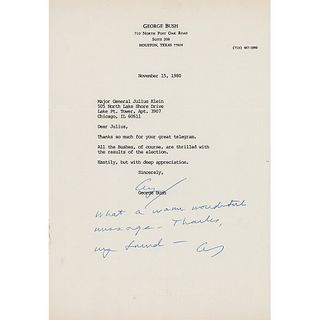 George Bush Typed Letter Signed as Vice President-Elect