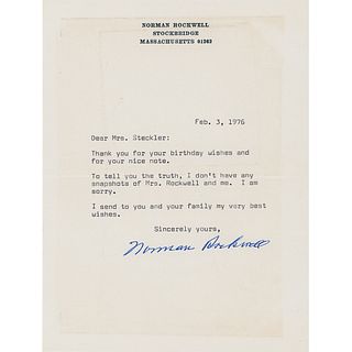Norman Rockwell Typed Letter Signed