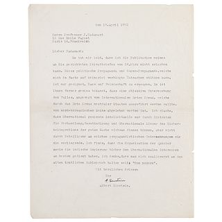 Albert Einstein Typed Letter Signed
