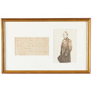 Henry Wadsworth Longfellow Autograph Quotation Signed