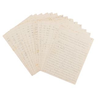 Howard Carter Handwritten Autobiographical Notes