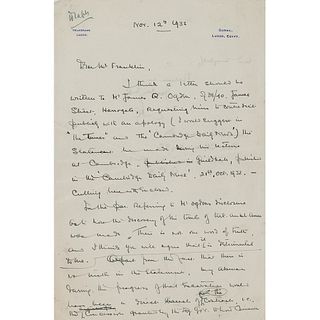 Howard Carter Autograph Letter Signed