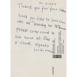Lucian Freud Autograph Letter Signed