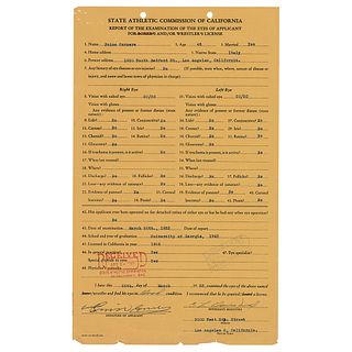 Primo Carnera Document Signed