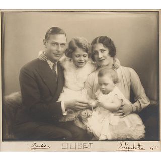 Queen Elizabeth II, King George VI, and Elizabeth, Queen Mother Signed Photograph