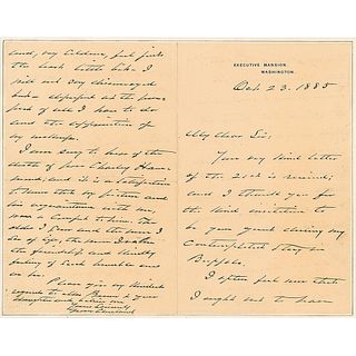 Grover Cleveland Autograph Letter Signed as President