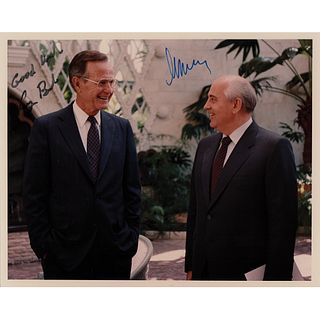 George Bush and Mikhail Gorbachev Signed Photograph