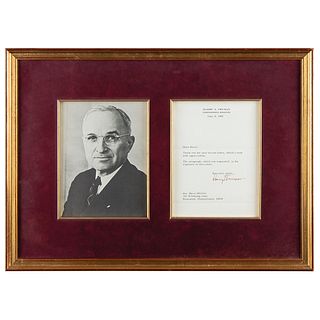 Harry S. Truman Typed Letter Signed
