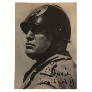 Benito Mussolini Signed Photograph